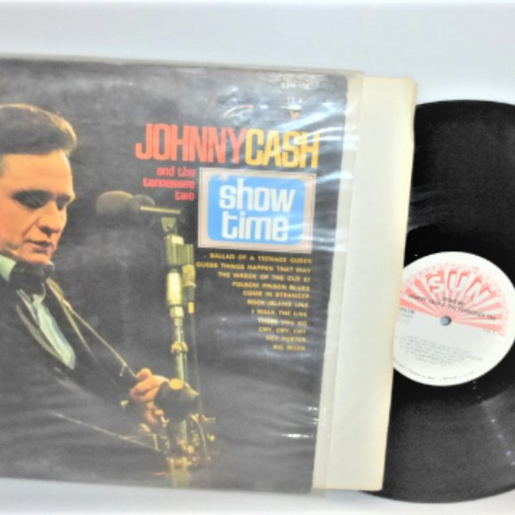 Johnny Cash SHOW TIME Vinyl Record LP #SUN106 Sun Records Cry Cry Walk the Line - Picture 1 of 12